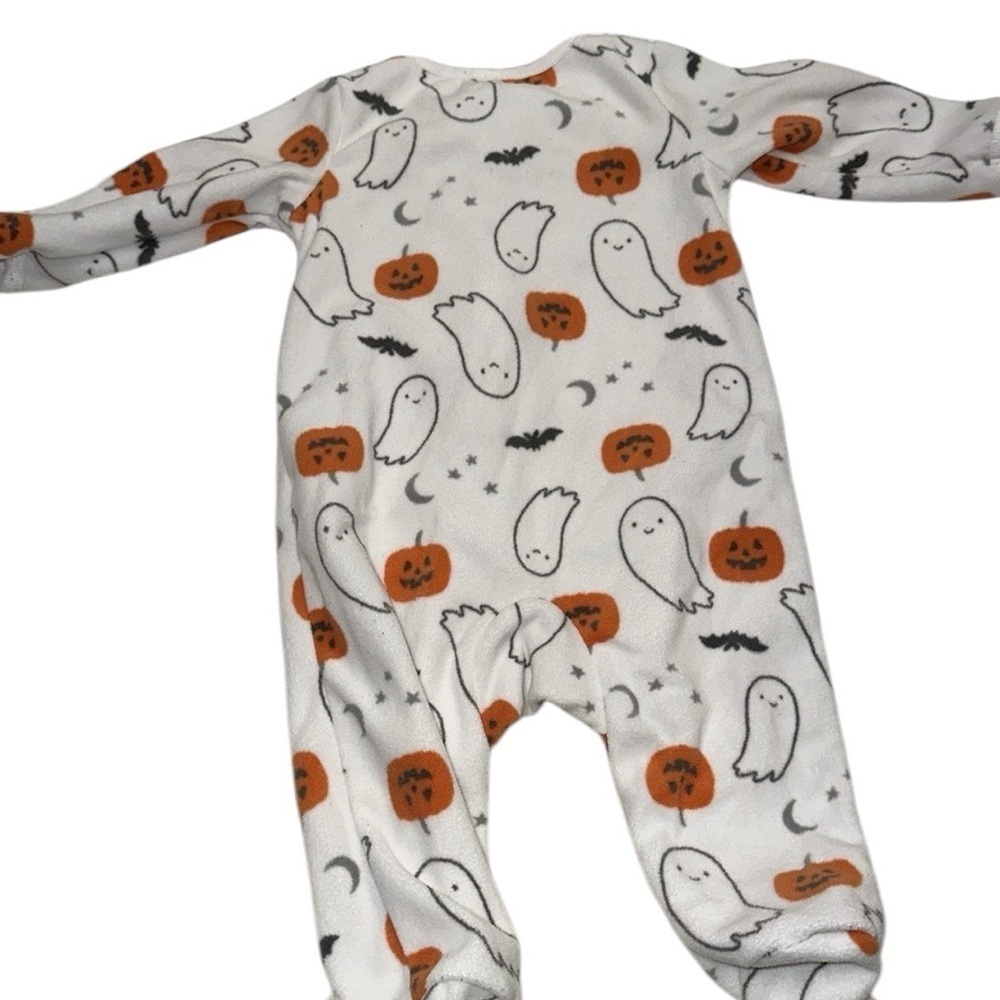 Carters Halloween Ghost and Pumpkin babies One Piece pajamas size 3 months
